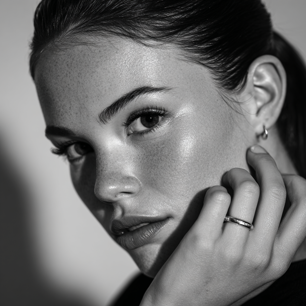 Model trägt Iridium-Ring